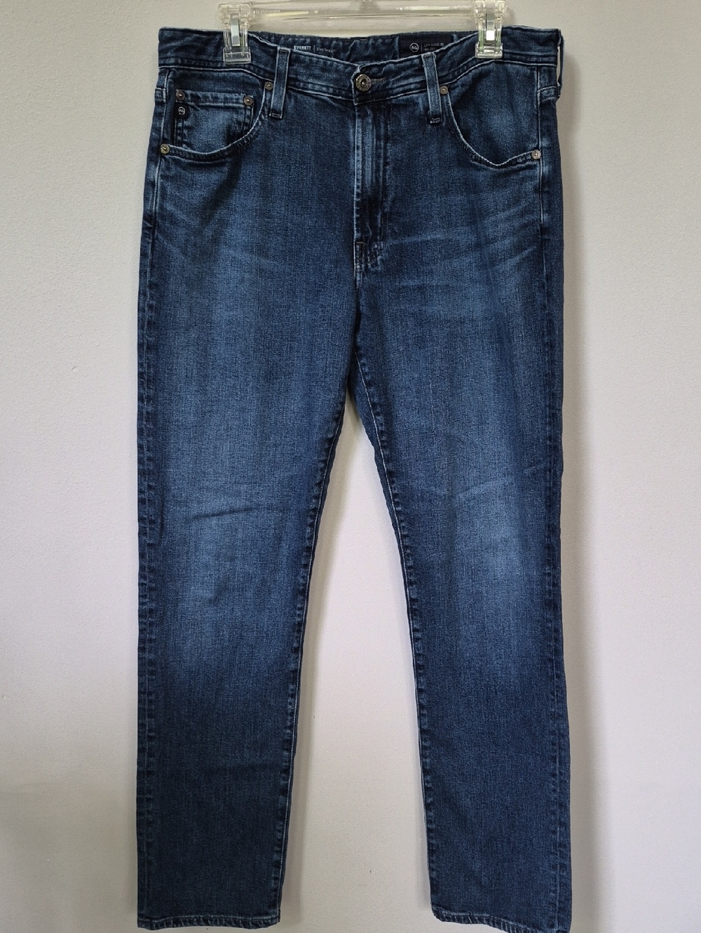 AG Adriano Goldschmied Men's 34x32 Everett Indigo Classic Slim Straight Jeans